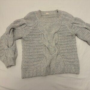 Chunky Cable-Knit Crewneck Sweater